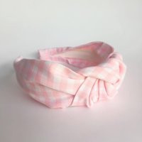 Gingham Headband Pink Gingham Top Knot Turban Adult 40's Vintage Style Hairband Hair Accessories No Slip Stay On Knotted Head Band | Etsy (US)