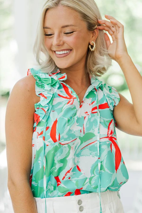 All Your Own Green Floral Blouse | The Mint Julep Boutique