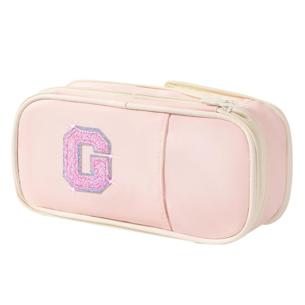 Janhavi Initial Large Capacity Premium Oxford Cute Aesthetic Pencil Case Pouch Bag Special School... | Amazon (US)