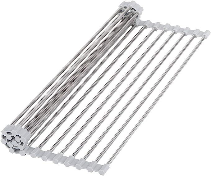 Hhyn Roll-Up Sink Drying Rack 17.7"(L) x 14"(W) - Multipurpose Heat Resistant Over The Sink Stain... | Amazon (US)