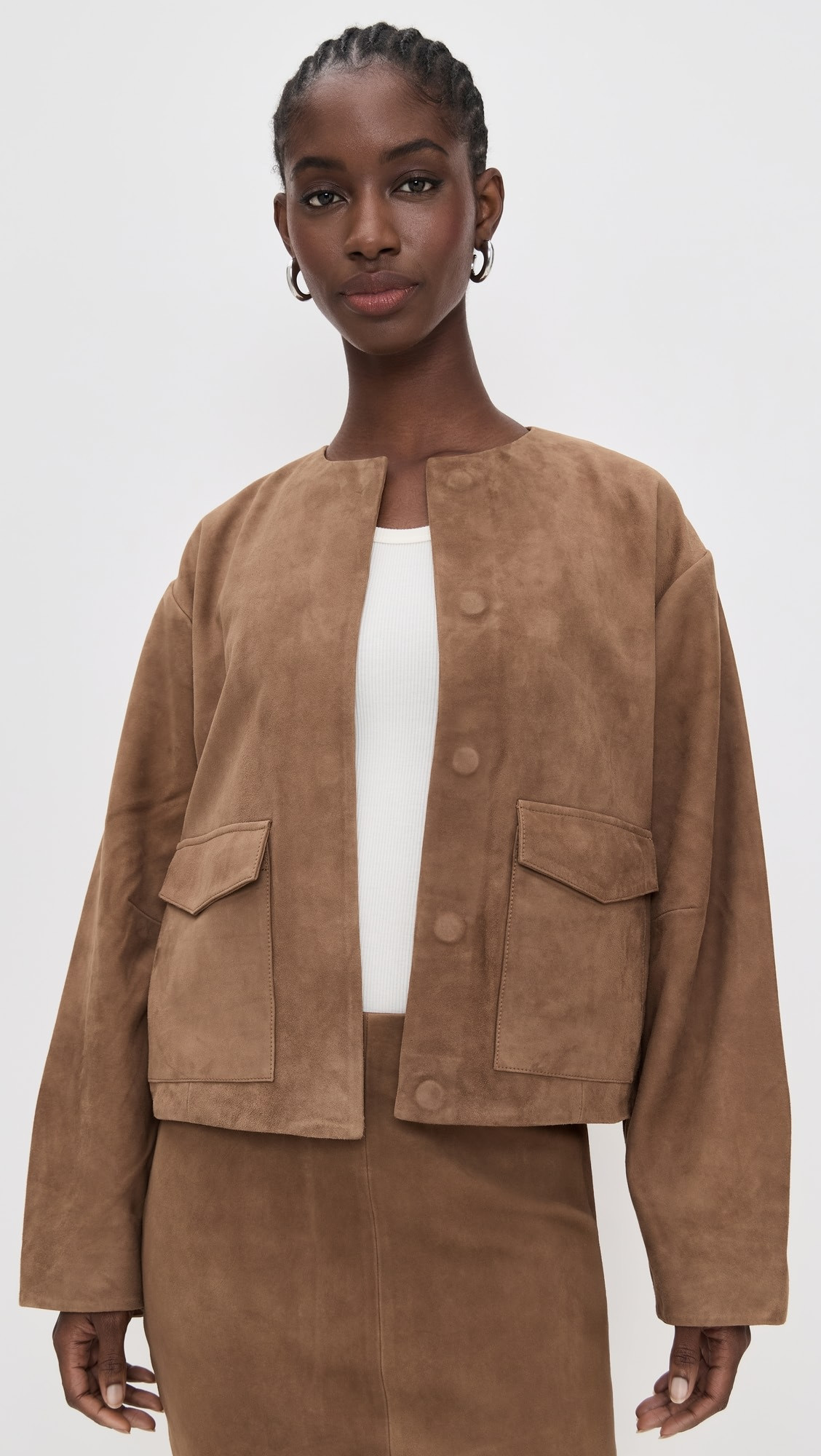 Suede Utility Cocoon Bomber | Shopbop