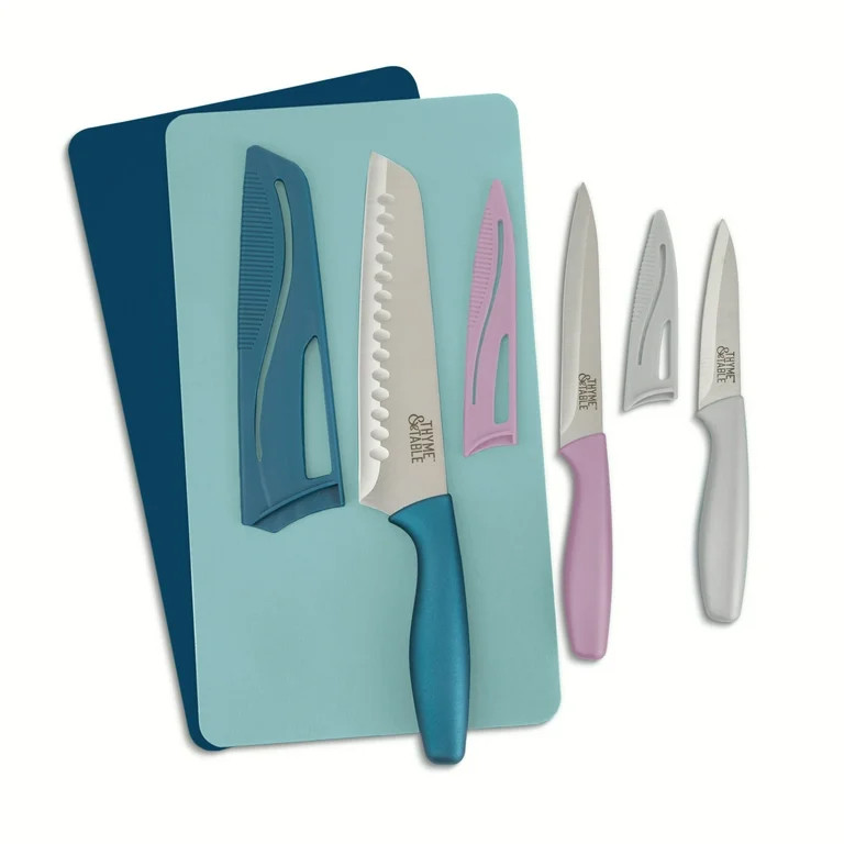 Thyme & Table 8-Piece Stainless Steel Knife & Flexible Cutting Mat Set - Walmart.com | Walmart (US)