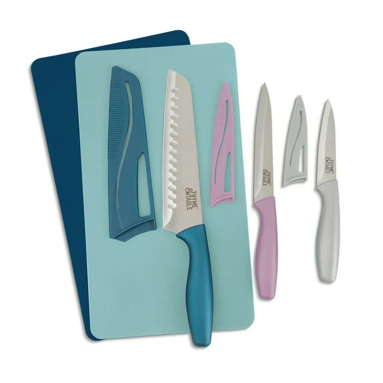 Thyme & Table 8-Piece Stainless Steel Knife & Flexible Cutting Mat Set | Walmart (US)