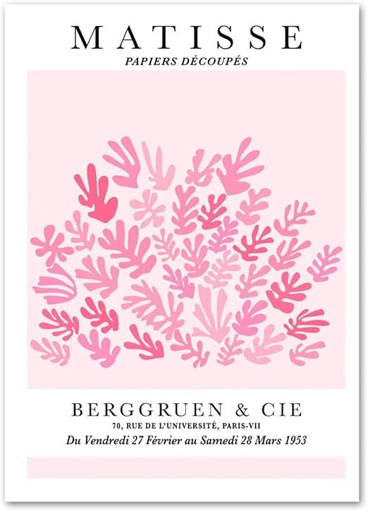 GDPOOTREE Fleurs Roses Matisse Motif Mur Art Nordique Affiches Toile Peinture Et Imprimer Image M... | Amazon (FR)