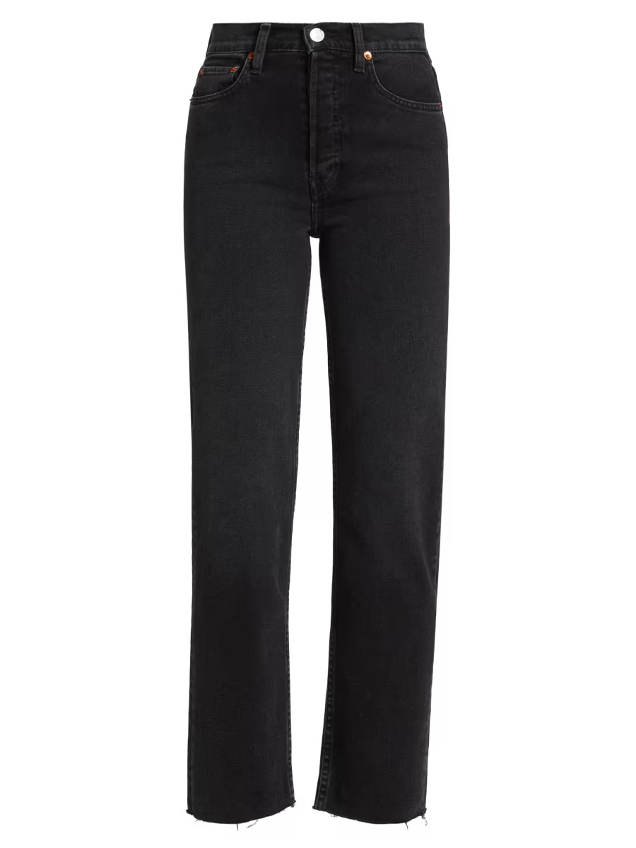 Re/done 70s Stove Pipe High-Rise Stretch Crop Jeans | Saks Fifth Avenue | Saks Fifth Avenue