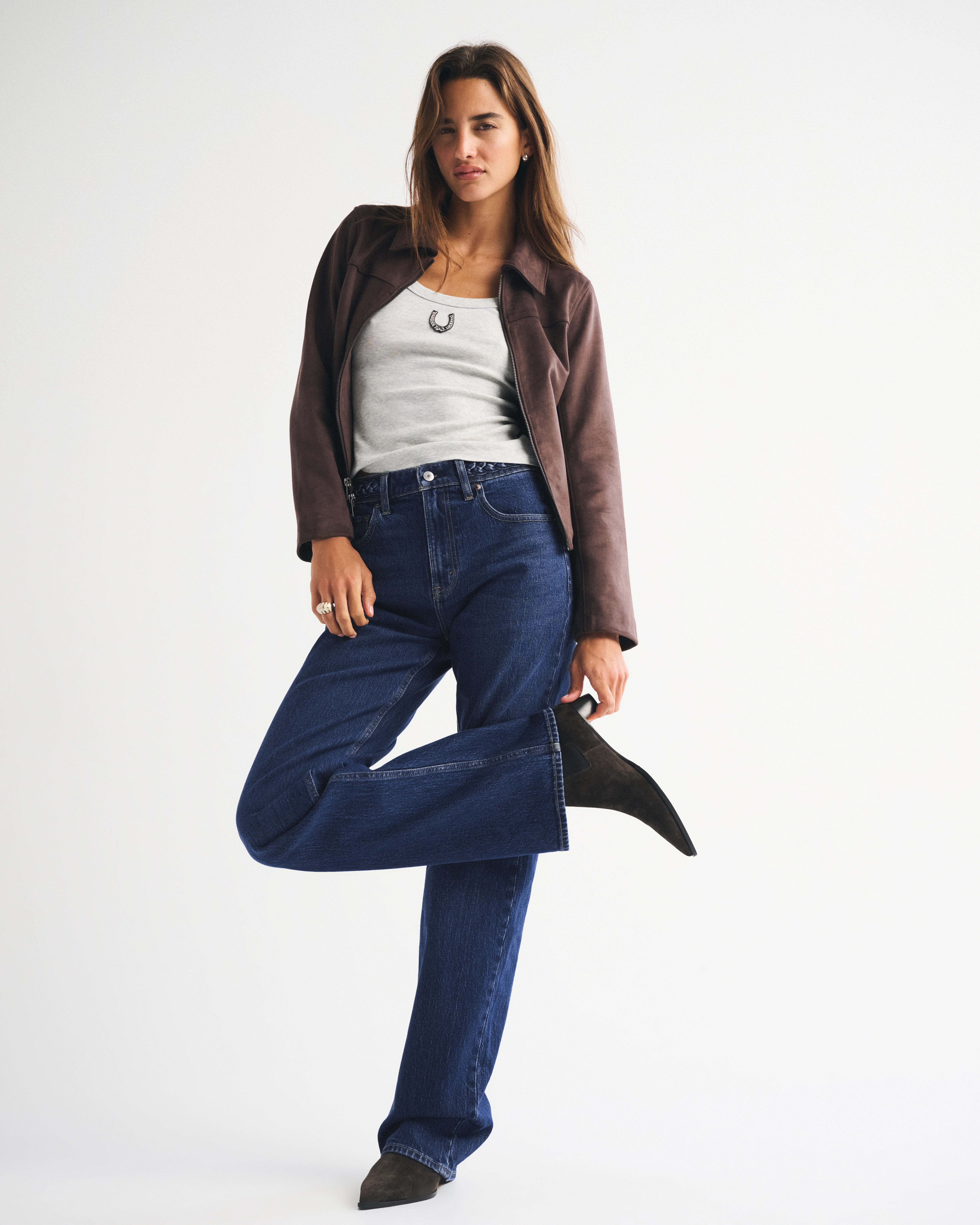 High Rise 90s Relaxed Braided Waistband Jean | Abercrombie & Fitch (US)