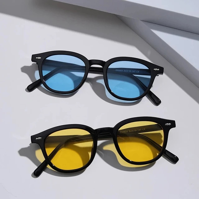 Vintage Fashion Trendy Sunglasses para homens e mulheres, amarelo, azul, verde, matiz, Ocean Len,... | Aliexpress BR (BR)