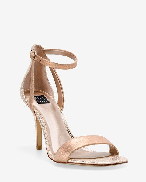 Women's Rose Gold Strappy Mid-Heel Sandals by White House Black Market | White House Black Market