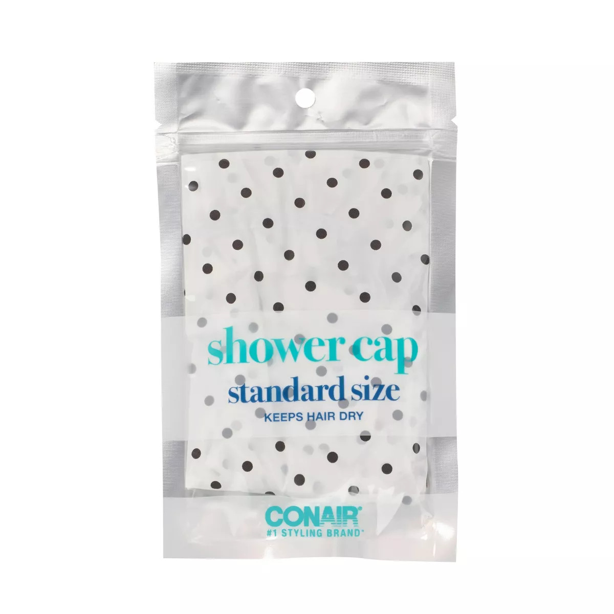 Conair Elastic Edge Standard Size Shower Cap - Polka Dot | Target