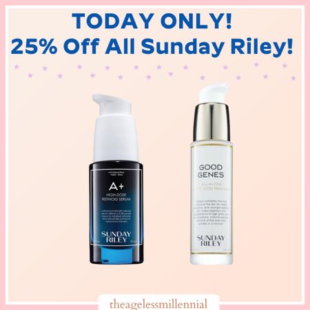 Who loves Sunday Riley?🙋🏻‍♀️I totally love this luxury skincare brand! They have some of the best Antiaging skincare serums out there but more on the pricey side! Today you better hurry as they are 25% off this brand hardly goes on sale, so make a run for it! I love Good Genes and A+ Retinol serum for my skin☺️☺️




#sephora #ltkseasonal #ltkholiday #ltkholiday #ltkstyletip #ltkunder100 #ltktravel #sundayriley #skincare #ltkskincare #ltkskincareproducts #beautyproducts #skincarejunkie #skincarelover 

#LTKCyberweek #LTKsalealert #LTKbeauty