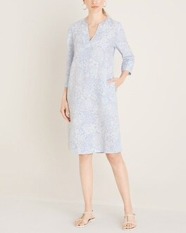 Linen Paisley-Print Shift Dress | Chico's