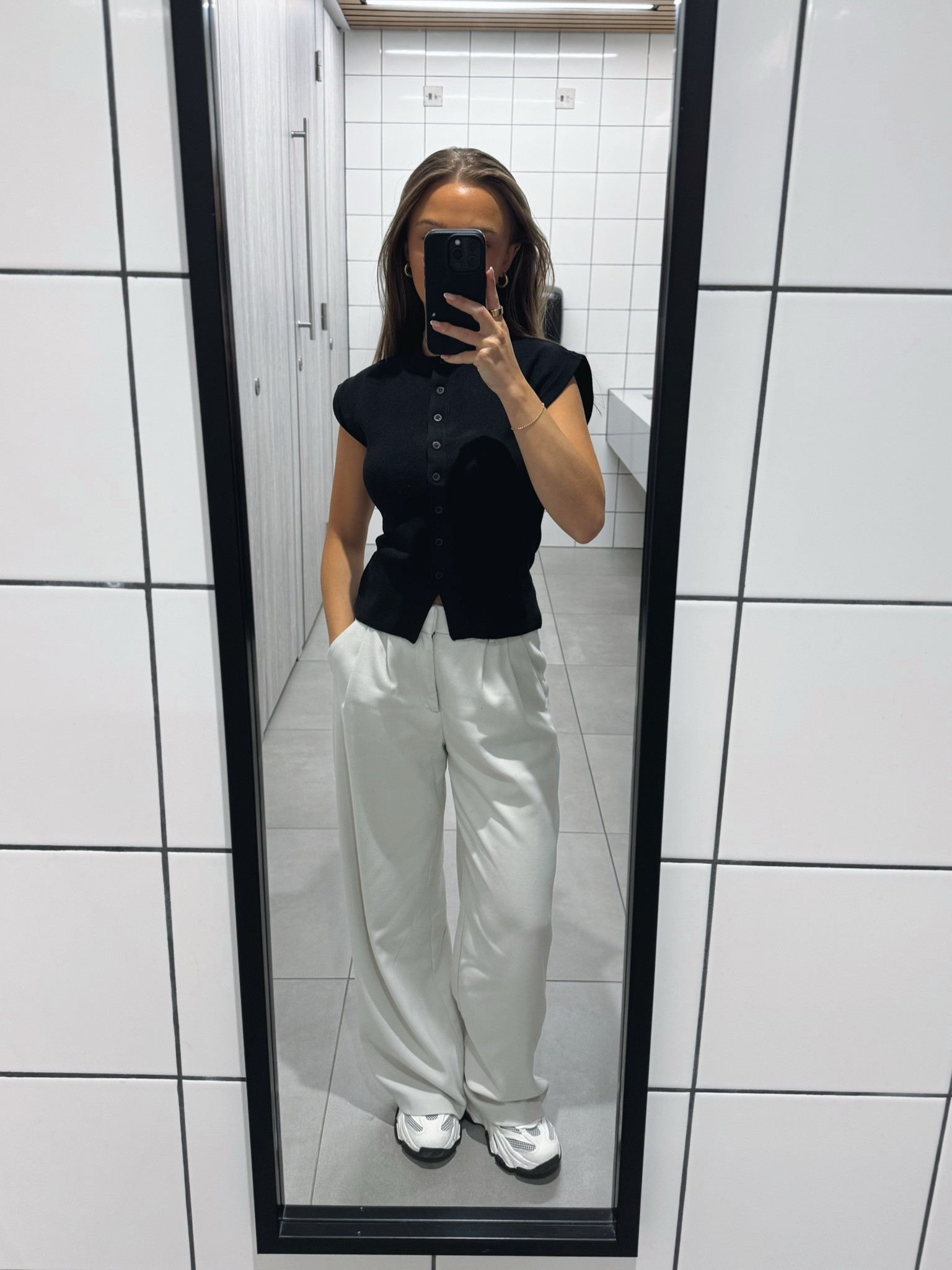 Work outfit inspo💕

Pinterest style outfit inspo ideas wide leg trousers smart casual work asos loose spring summer TikTok casual easy basic neutral ootd faves casual corporate petite black knit button top 

#LTKworkwear #LTKuk #LTKspring