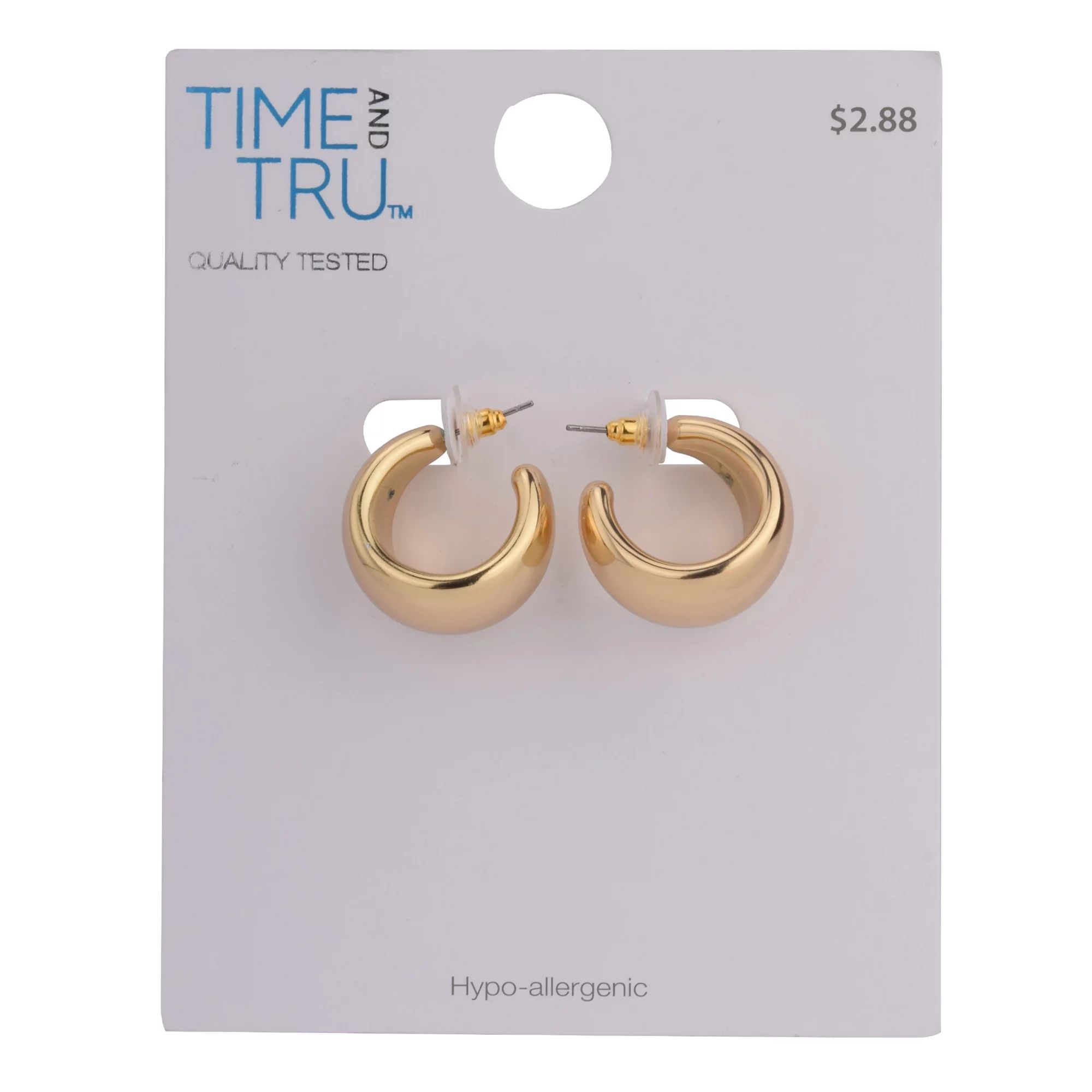 Gold Wide "shrimp" Hoop Earring - Walmart.com | Walmart (US)