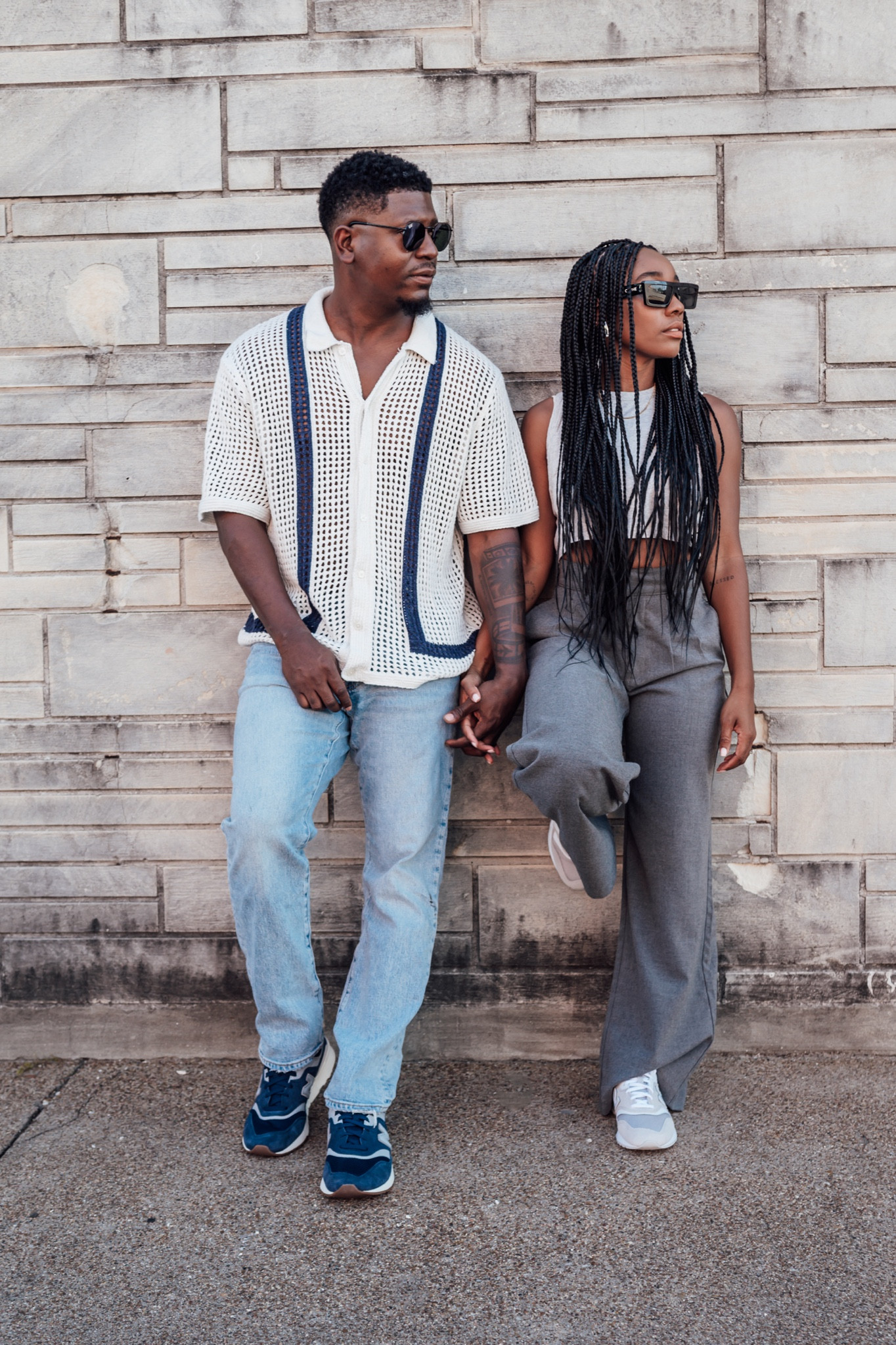 Lightwash blue jeans, navy new balance sneakers, white and navy linen see through knit button up 

#LTKstyletip #LTKshoecrush #LTKsalealert