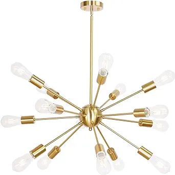 BONLICHT Sputnik Chandeliers 15-Light,Brushed Brass Modern Pendant Lighting Industrial Vintage Mi... | Amazon (US)