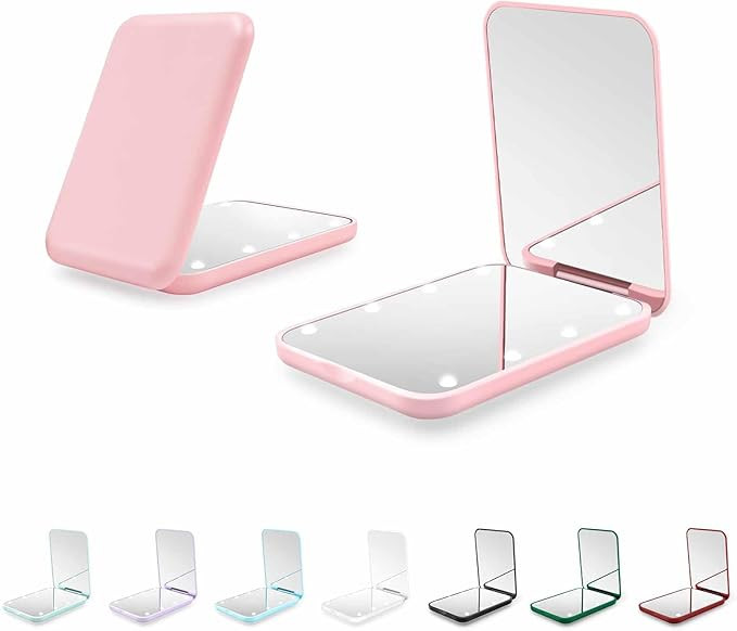 Compact Mirror, 1X/3X Magnification LED Pocket Mirror with Nternal BIattery, Mini Mirror for Purs... | Amazon (US)
