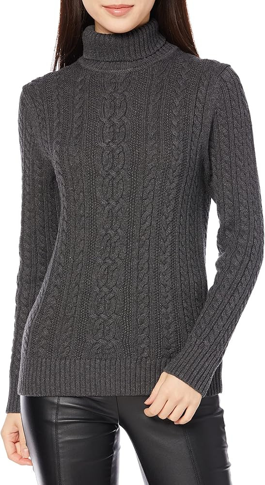 Amazon Essentials Women's Fisherman Cable Turtleneck Sweater | Amazon (US)