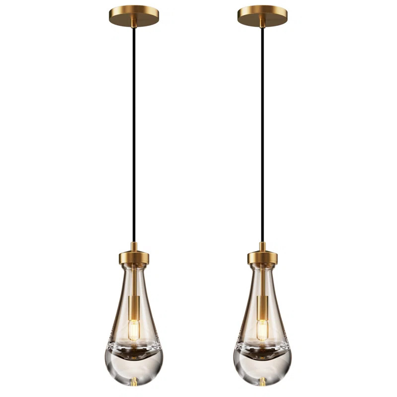 Pleasant Plains 2 - Light Luxury Raindrop Pendant (Set of 2) | Wayfair North America