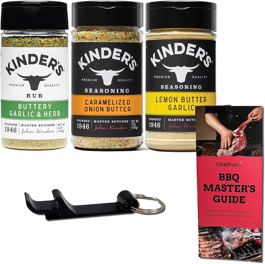 Kinders BBQ Barbeque Bundle (16.8 oz) - Kinder's Buttery Garlic & Herb Seasoning, Kinder's Carame... | Amazon (US)