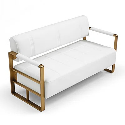 Modern Sofa, Loveseat Sofa With Golden Metal Arms, Two-Seat Sofa, Upholstery Loveseat, Couch Sofa | Wayfair North America