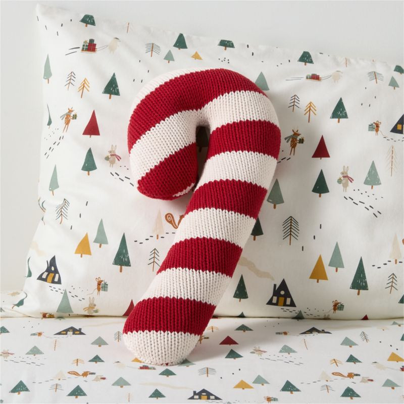 Candy Cane Shaped Kids Christmas Throw Pillow + Reviews | Crate & Kids | Crate & Barrel