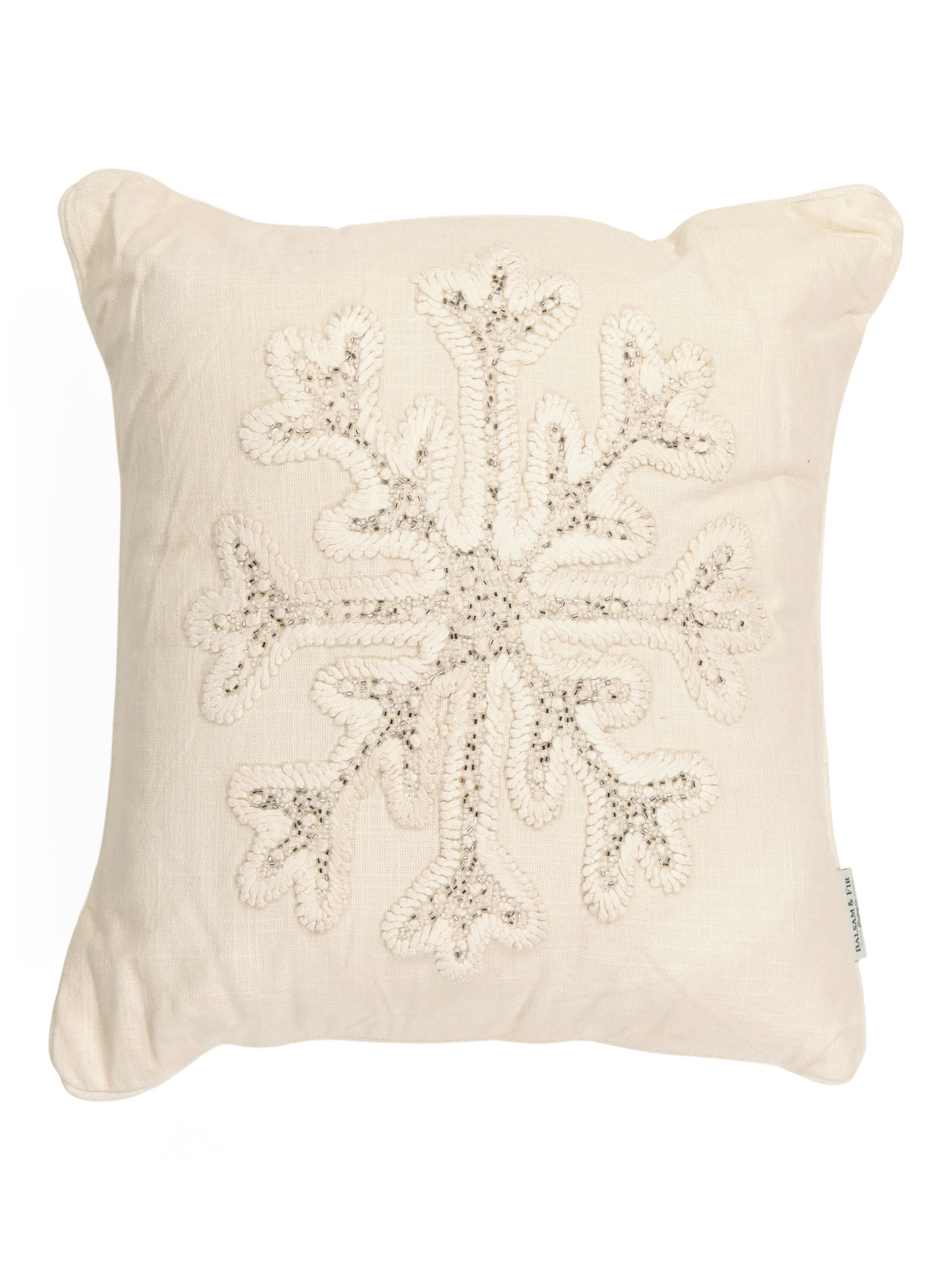 18x18 Embroidered Snowflake Pillow | TJ Maxx