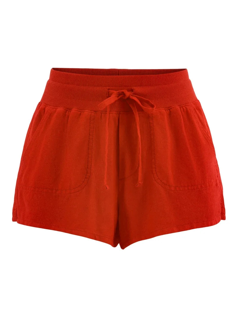 No Boundaries Linen Shorts, 2.5'' Inseam, Women's and Women's Plus | Walmart (US)