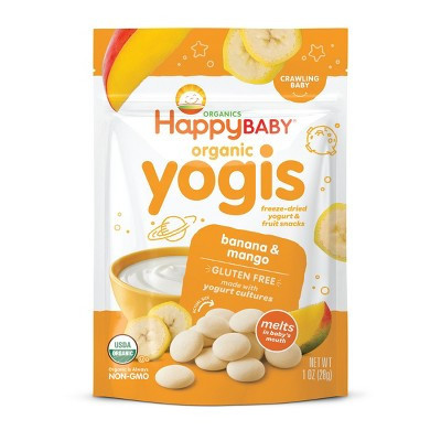 HappyBaby Organic Yogis Banana & Mango Freeze-Dried Yogurt & Fruit Baby Snacks  - 1oz | Target