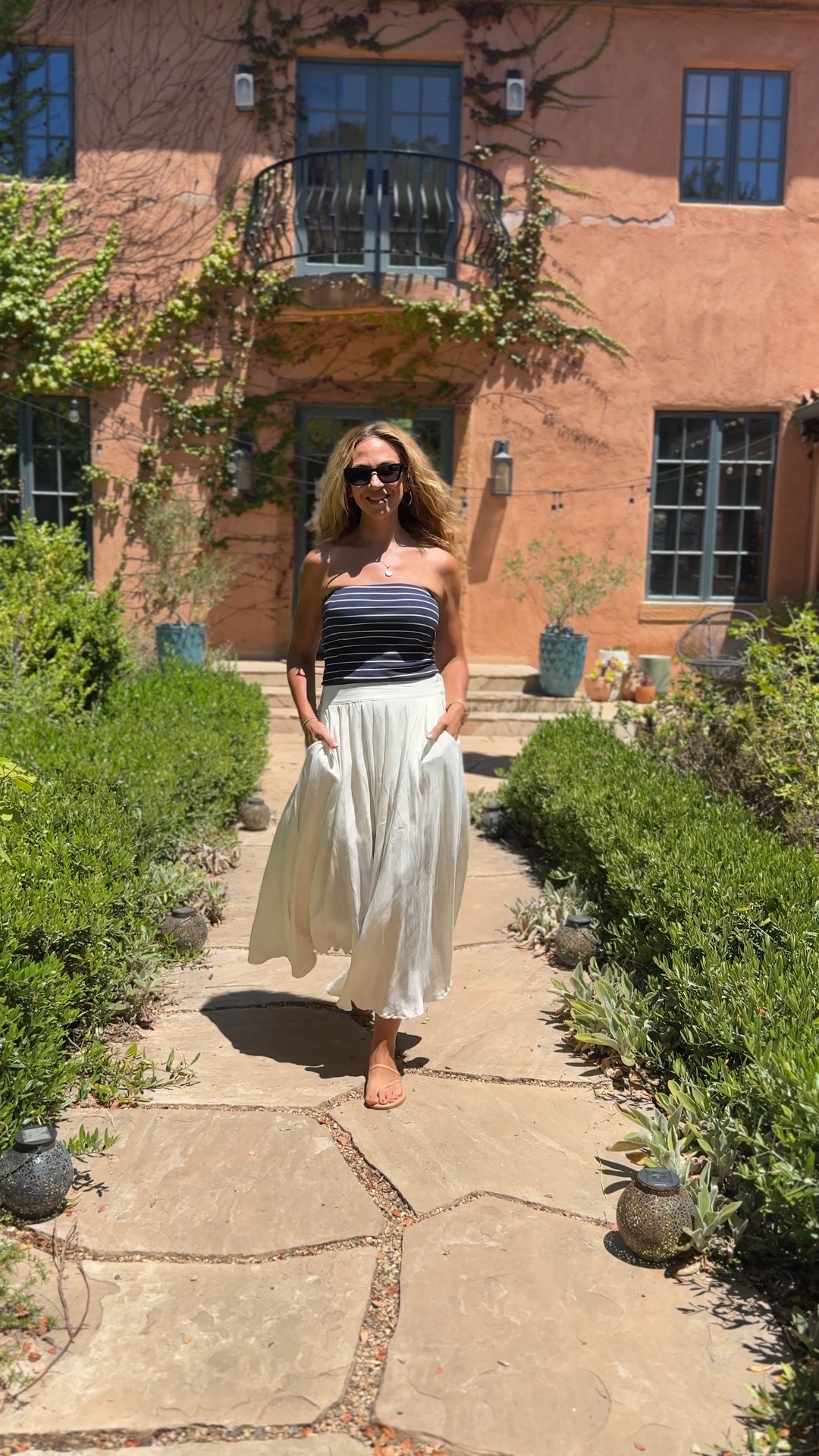 Ojai for the Fourth 💙🤍
Heading out from the villa with my girls to explore new shops + restaurants in town 🇺🇸 I’m wearing this blue + white striped tube top from Target that’s cute all year, but especially perfect for anything nautical or patriotic. (Best yet- it’s only $8! I’m wearing a small and I’m 5’7” for reference)
Paired it with this white flowy maxi skirt (with pockets!) from a two-piece set on Amazon — it’s a lightweight cotton-linen blend and fully lined ✅
Finished it off with minimal Beeks sandals for that effortlessly sleek summer vibe.



Summer outfit | summer date outfit | Fourth of July outfit | sunglasses 

#LTKTravel #LTKFindsUnder50