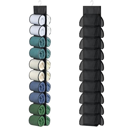 Ioryseg Legging Organizer for Closet Hanging, Hanging Legging Organizer, Legging Storage for Closet, Behind Door, Wardrobe, Clothes Storage, Hanger 20 Pockets Clothes Storage (Black) | Amazon (US)