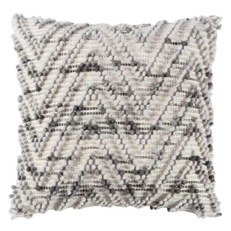 20"x20" Chevron Throw Pillow Natural/Gray - Rizzy Home | Target