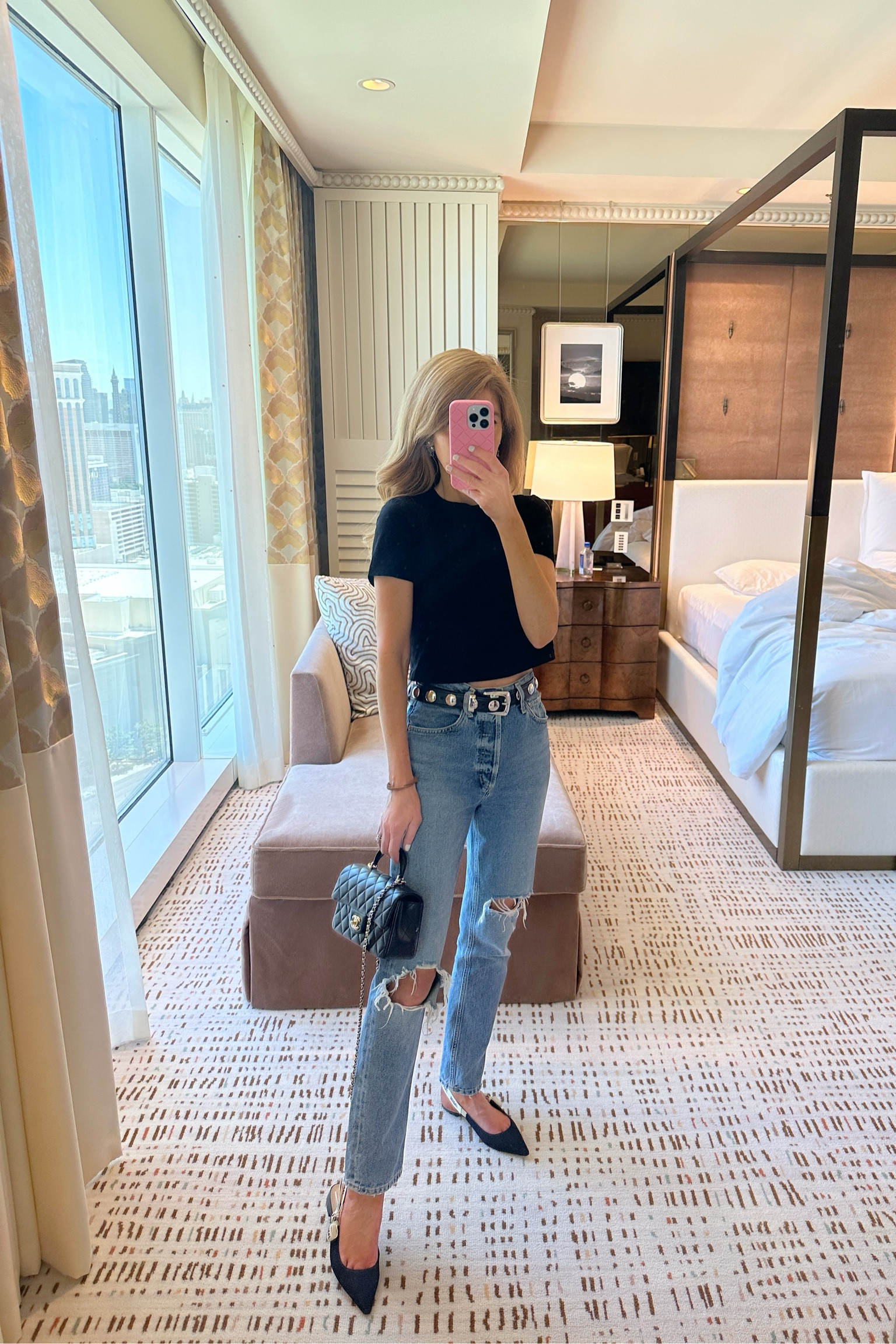 Travel look- love this black tee and distressed jeans 

#LTKFind #LTKtravel #LTKSeasonal