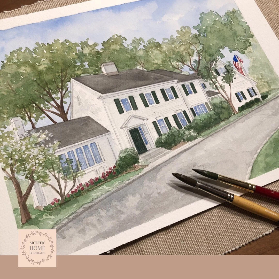 Custom Watercolor House Portrait: Hand-painted Home Illustration Gift - Etsy | Etsy (US)