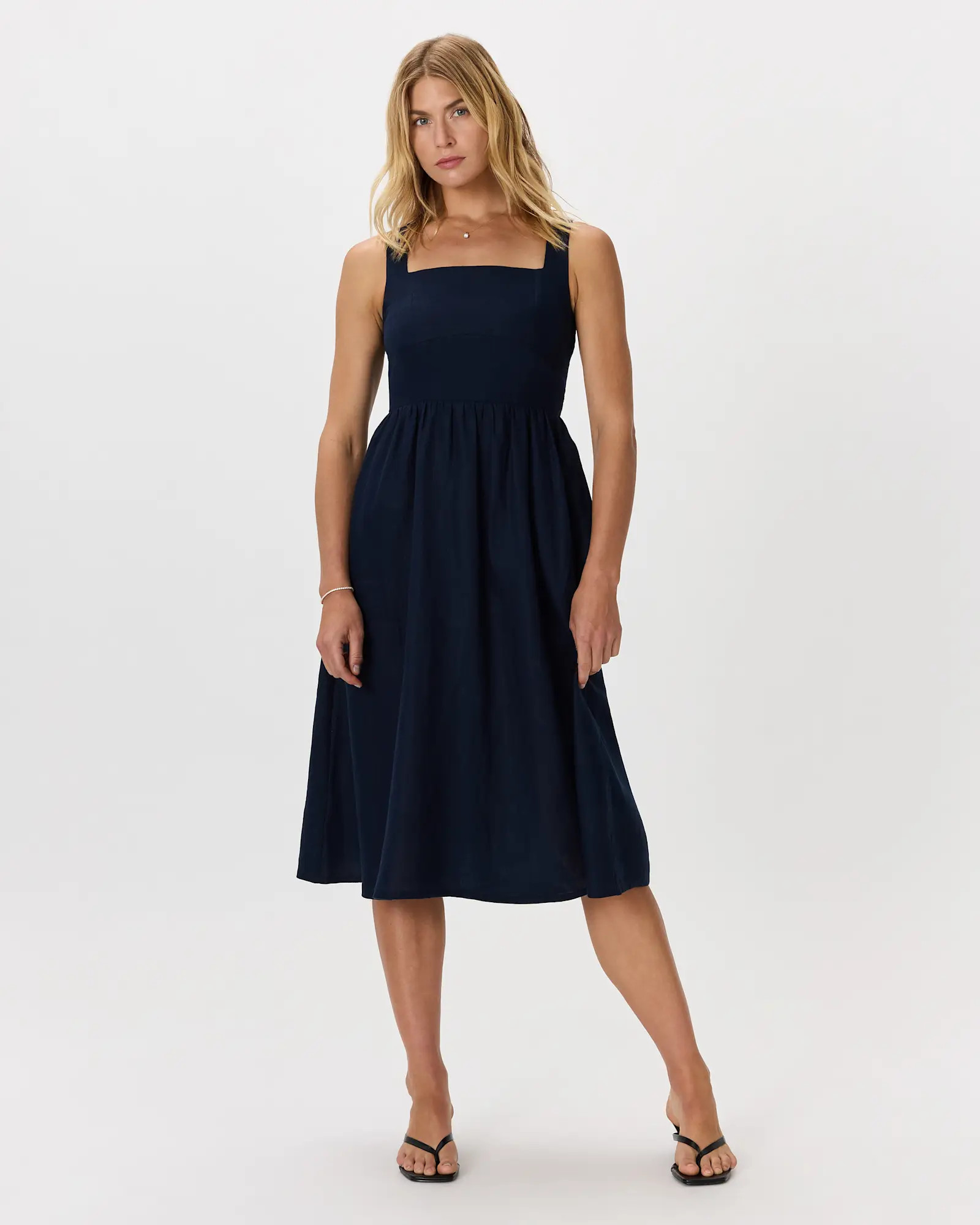 100% European Linen Fit & Flare Midi Dress | Quince