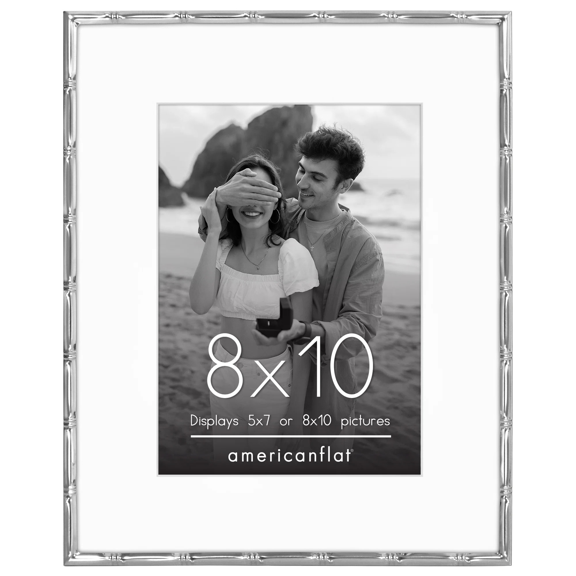 Picture Frame with Bamboo-Style Molding and Shatter-Resistant Glass and Mat - for Tabletop or Wal... | Wayfair North America