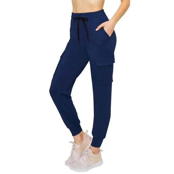 ALWAYS Women's Super Soft Casual Cargo Jogger Pants Navy S - Walmart.com | Walmart (US)