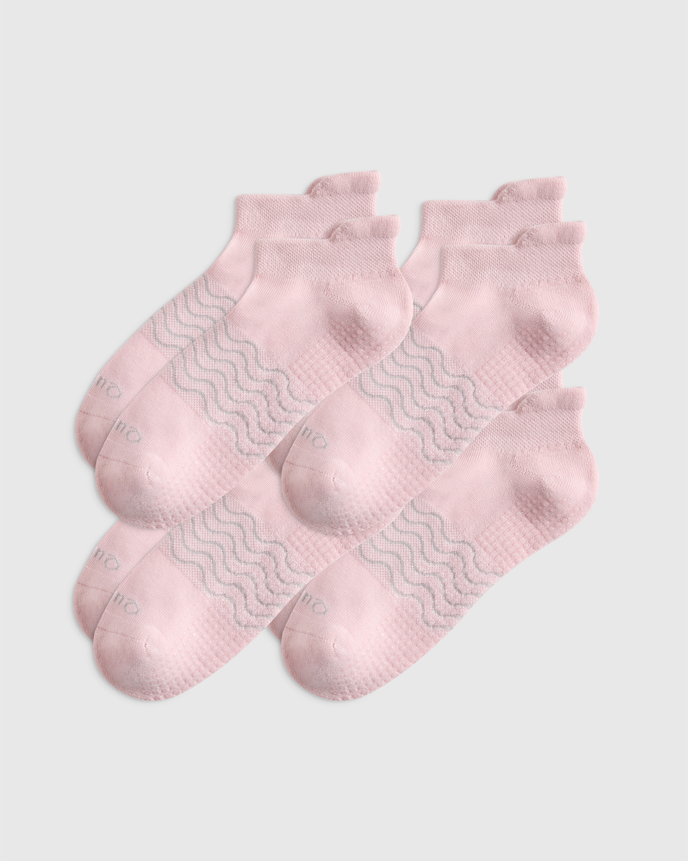 Quince | Everyday Cotton Pilates Ankle Socks 4-Pack in Minimal Pink, Size Medium | Quince