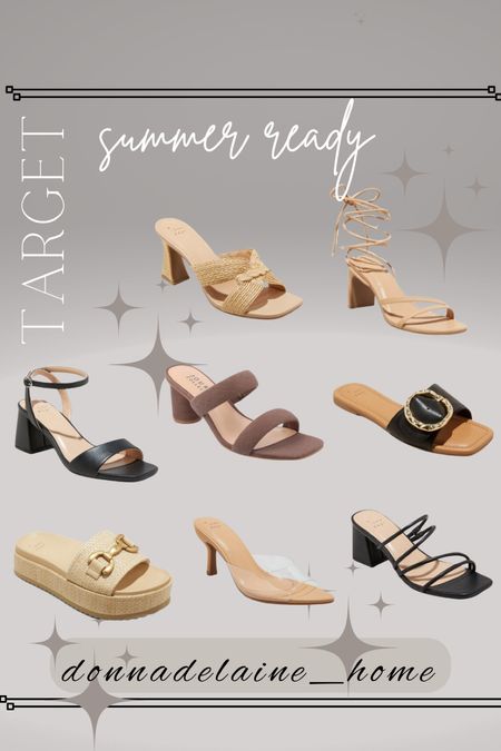 Summer sandals at Target! Love the block heels, perfect for summer events! 
Ladies footwear, casual and dressy sandals

#LTKbeauty #LTKfindsunder50
