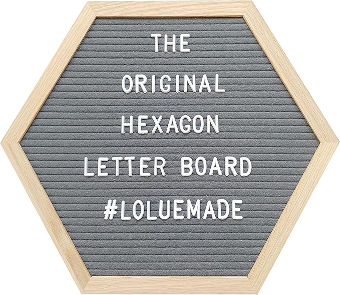The ORIGINAL Hexagon Felt Letter Board Set by The LoLueMade Company: Wood Frame, 100's of Letters... | Amazon (US)
