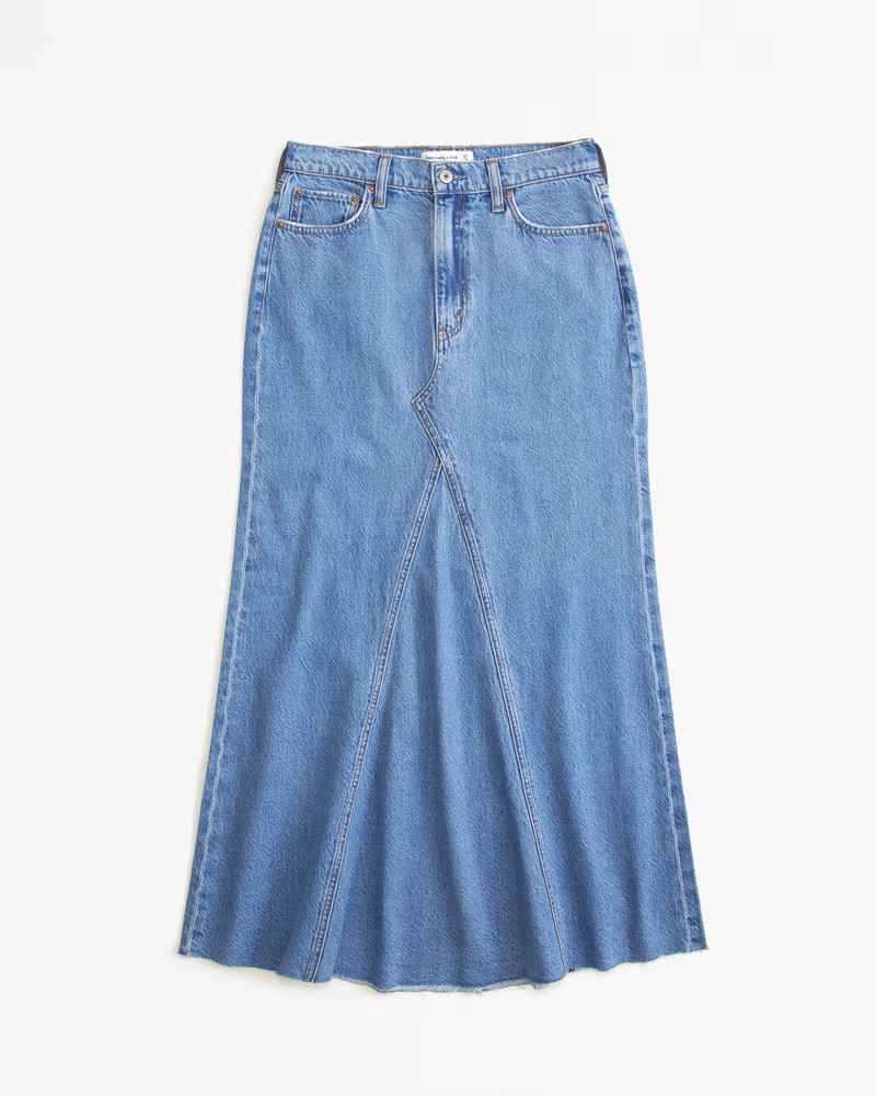Mermaid Denim Maxi Skirt | Abercrombie & Fitch (US)
