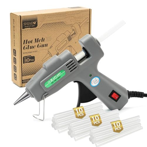 SHJADE Mini Hot Glue Gun Kit with 30 Glue Sticks - Fast Preheating Hot Melt Gun, High Temp for School Crafts DIY Arts and Quick Home Repairs(Grey) | Amazon (US)