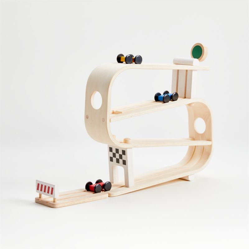 Plan Toys Wooden Ramp Racer Playset + Reviews | Crate & Kids | Crate & Barrel