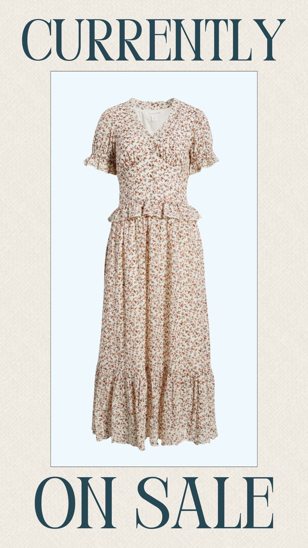 This floral dress is currently on sale and too good to pass up. I love how easy it is to wear for everything from brunch to family photos. If you've had your eye on it, now's a great time to grab it.

#LTKSaleAlert #LTKSeasonal #LTKOver40