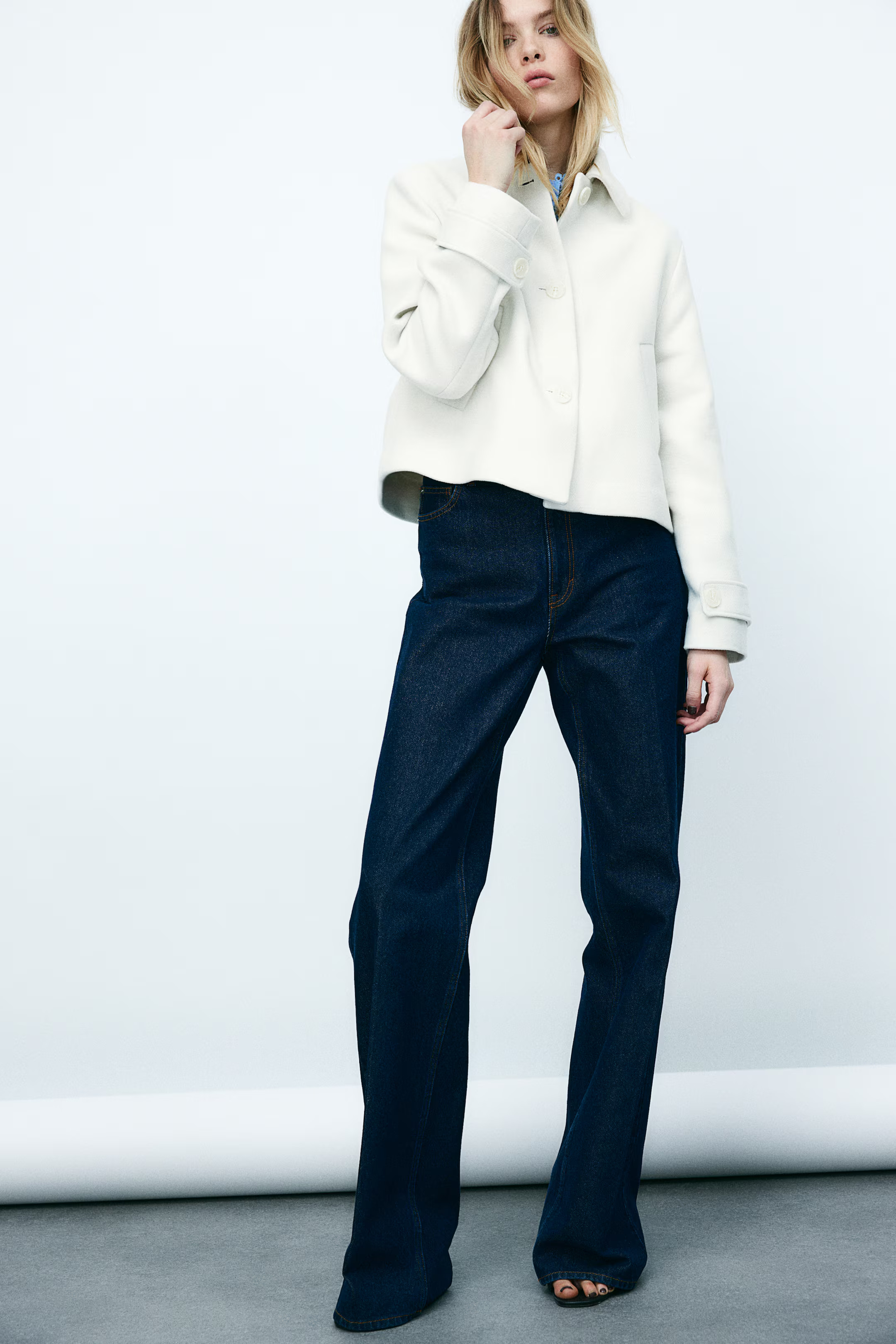 Giacca con colletto - Crema - DONNA | H&M IT | H&M (FR, IT, ES, PT, BE)