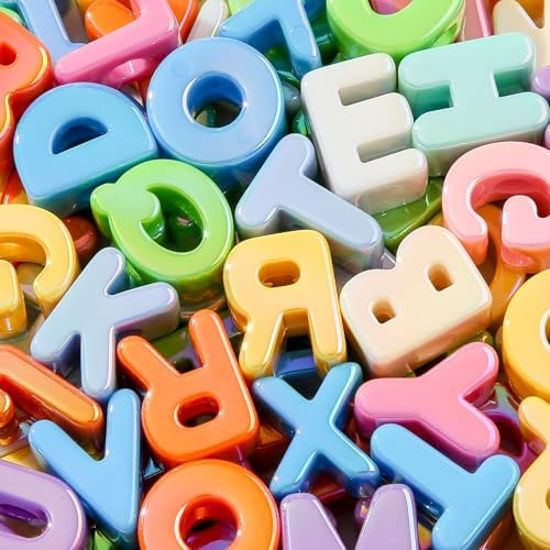 78pcs Large Letter Beads Big Chunky Letter Bead A-Z Acrylic Alphabet Bubble Beads for Paracord Be... | Amazon (US)