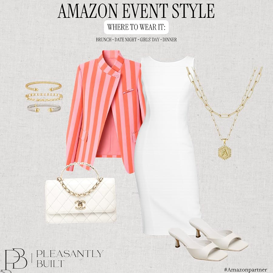 A little color goes a long way! 🧡🩷 This classic sleeveless sheath dress gets a fun summer update with an orange and pink striped blazer, chic slides, and simple accessories. A polished yet effortless look that’s perfect for brunch, lunch dates, showers, or a night out! ✨
#AmazonFashion #AmazonFinds #AmazonFashionFinds #WomensFashion #SheathDress #SleevelessDress #StripedBlazer #OrangeAndPink #ColorfulStyle #SummerStyle #SummerOutfit #BlazerStyle #CasualChic #ElegantStyle #PolishedStyle #AmazonStyle #AffordableFashion #FashionFinds #OutfitInspiration #StyleInspo #SummerWardrobe #Slides #FashionAccessories #LTKFinds #LTKFashion #ShopAmazon #pleasantlybuilt 

 #LTKootd #LTKWorkwear #LTKTravel