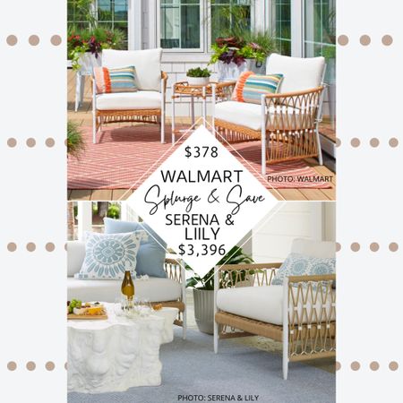 🚨It’s back in stock for the 2023 season!!🚨 I didn’t expect this Serena and Lily-inspired patio set to come back in stock at Walmart this year, but what a pleasant surprise! People went wild for this set last year and it sold out by spring, so this year, I’m sharing it NOW while it’s still in stock. If you need new affordable patio furniture, check out this coastal patio set. ☀️ Serena and Lily’s Salt Creek Patio Set features a coastal, boho style, hand-wrapped rope details, a powder coated aluminum frame, and is available in a dining chair, lounge chair, chaise, and sofa (sold separately). Walmart’s Better Home and Gardens Lilah collection features similar geometric details, wicker accents, a powder coated fame, and is available in two different sets. #serenaandlily #patioset #patio #outdoor #backyard #coastal #lookforless #dupes #copycat #lookalike #homedecor #furniture #decor #coastalhome #serenaandlilydupe. Serena and Lily Salt Creek patio set dupe. Serena and Lily Salt Creek dupes. Serena and Lily furniture dupes. Serena and Lily dupes. Serena and Lily looks for less. Coastal patio set. Walmart finds. Walmart future. Walmart patio. Coastal dining chairs. Coastal furniture. Design on a budget. Salt Creek dining chair. Salt Creek sofa. Wicker patio set. Rattan patio set. 

#LTKhome #LTKSale #LTKSeasonal