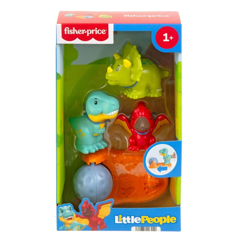 Fisher-Price Little People Friendly Dinosaur Figure Pack Toddler Toy, 4 Pieces for Pretend Play | Walmart (US)