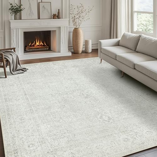 Washable Rugs 5x7 Area Rugs for Living Room,Bedroom,Large Carpets,Ultra Soft Faux Wool Retro Dini... | Amazon (US)