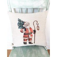 Santa Pillow Cover - Christmas Pillows Decorations Farmhouse Decor Holiday | Etsy (US)
